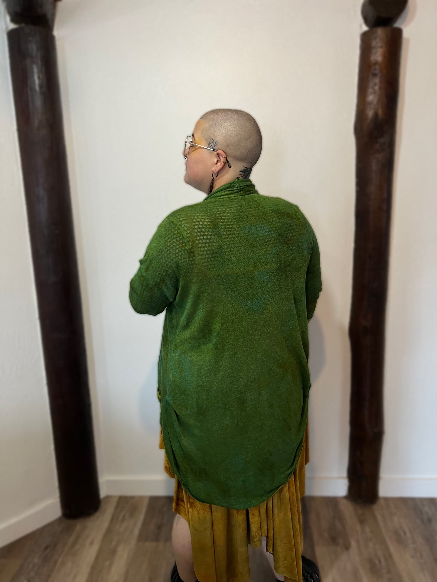 Blackwater cardigan Linen Myrtle colorway OOAK