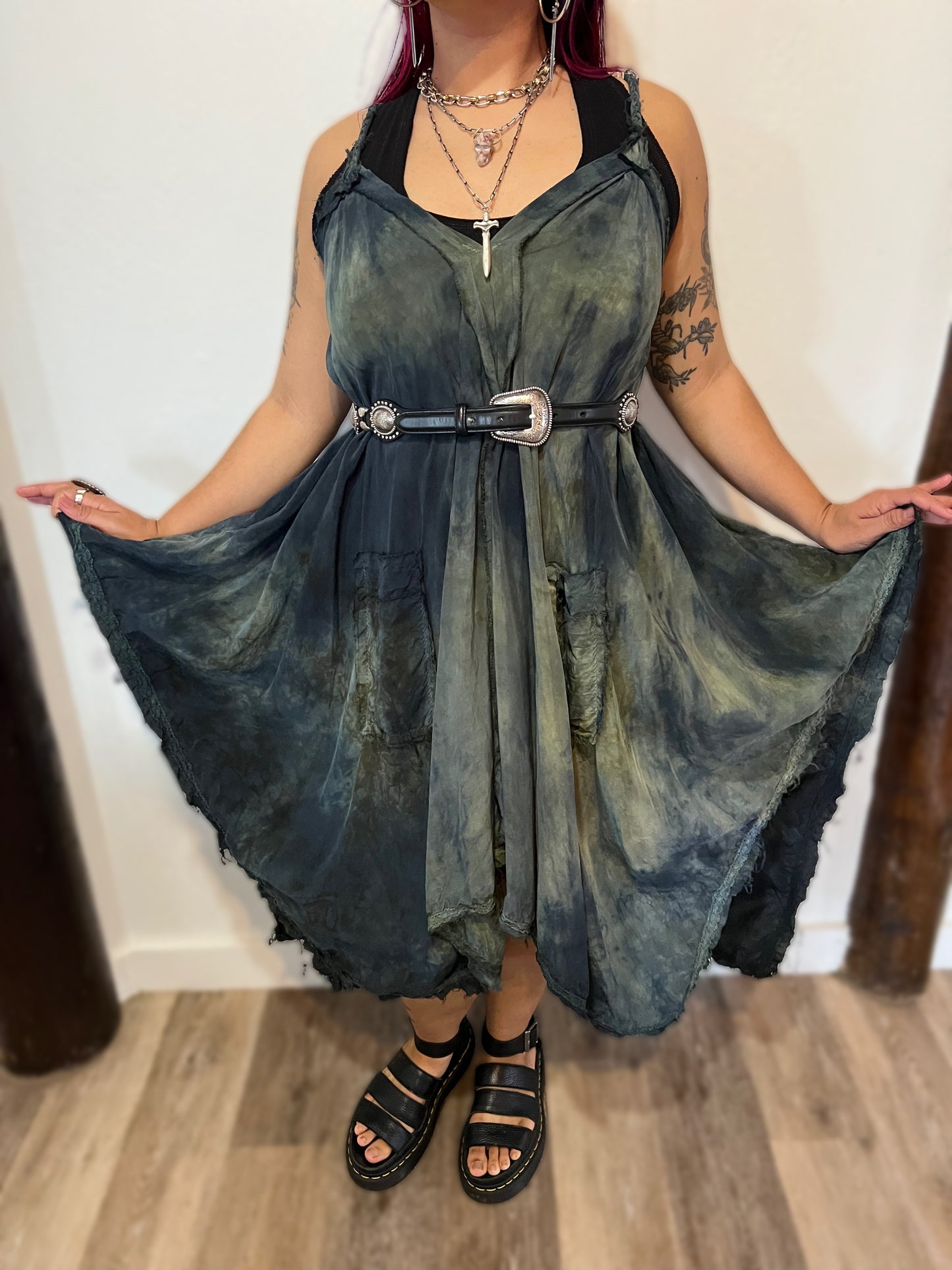 Adventuring Dress Cupro Lace Moon Snail colorway