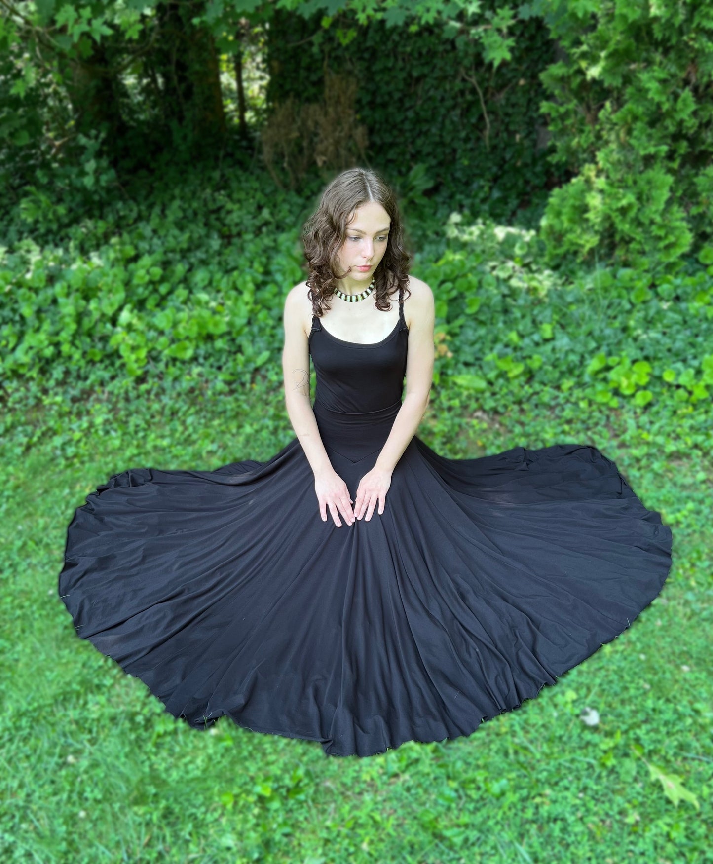 Danse Macabre Maxi Skirt Jet Black PREORDER