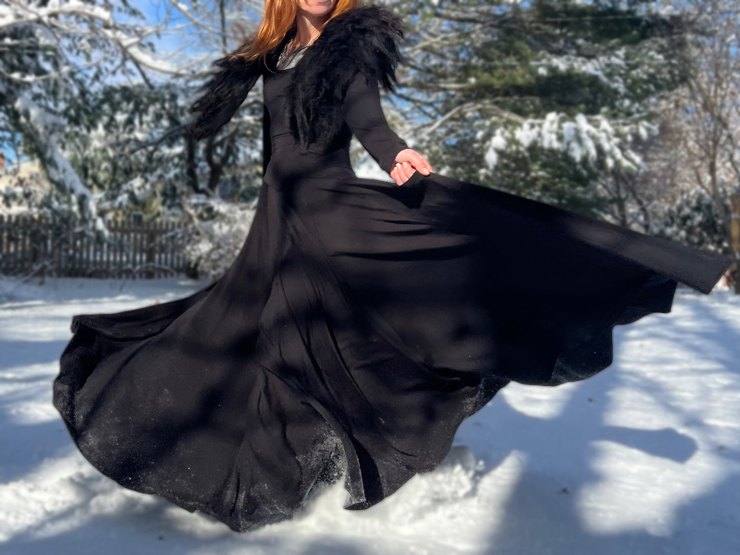 Danse Macabre Maxi Skirt Jet Black PREORDER