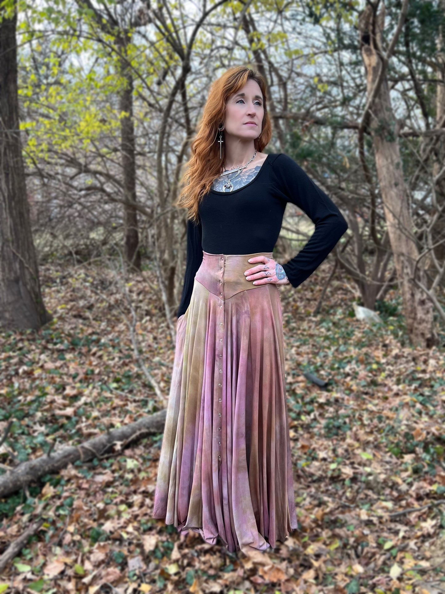 Danse Macabre Skirt Pearl Snap Edition