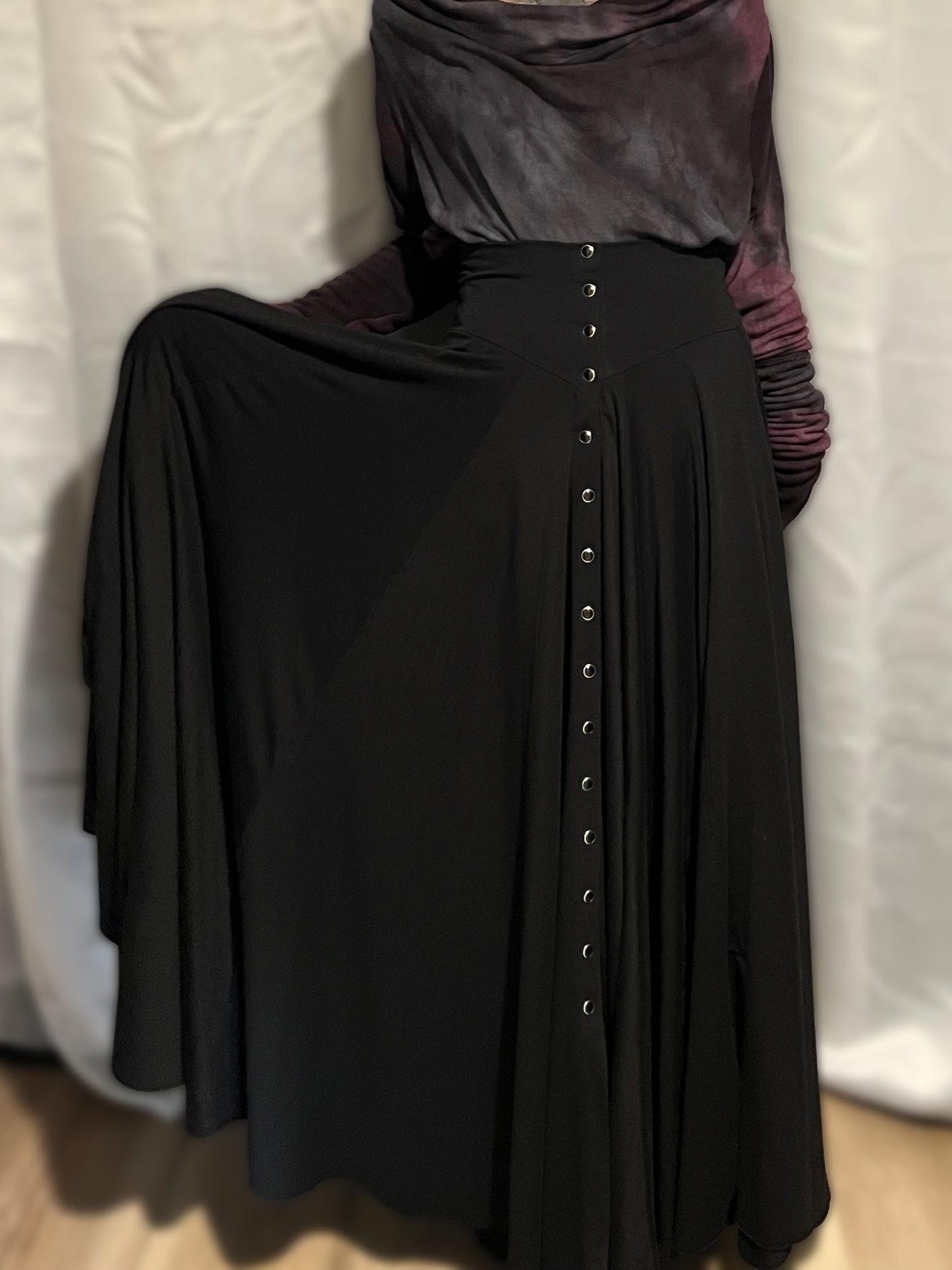 Danse Macabre Pearl Snap Maxi Skirt limited Edition