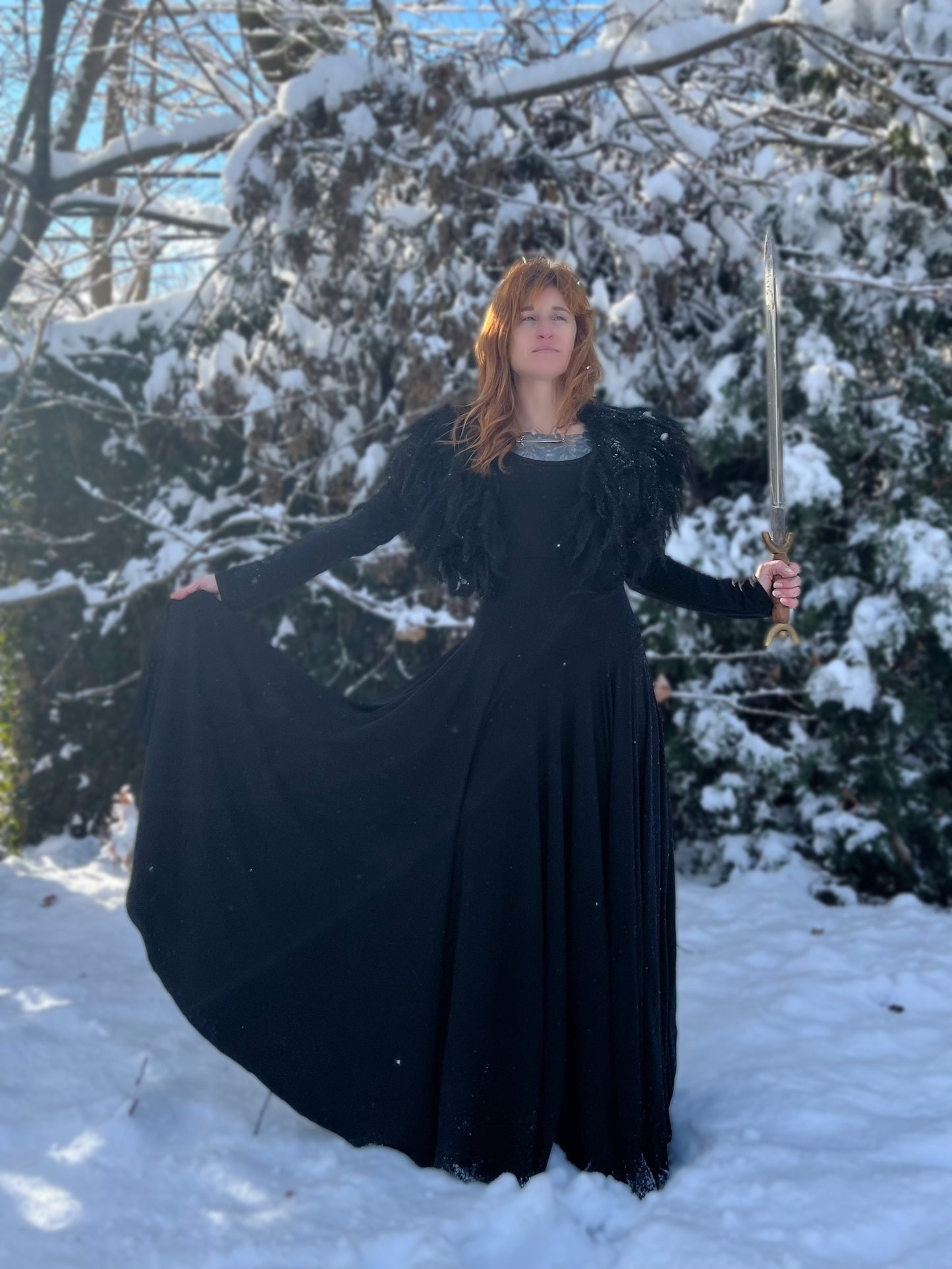 Danse Macabre Maxi Skirt Jet Black PREORDER