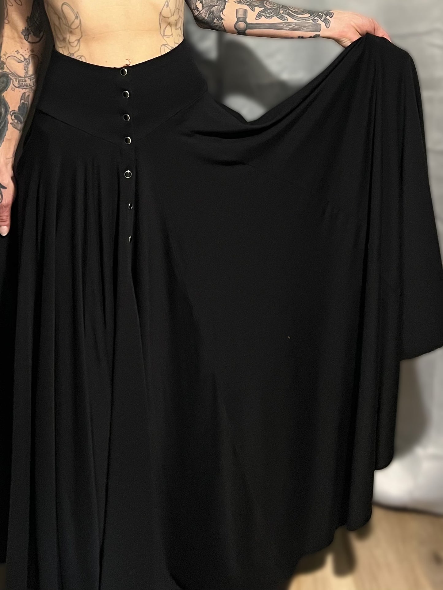 Danse Macabre Pearl Snap Maxi Skirt limited Edition