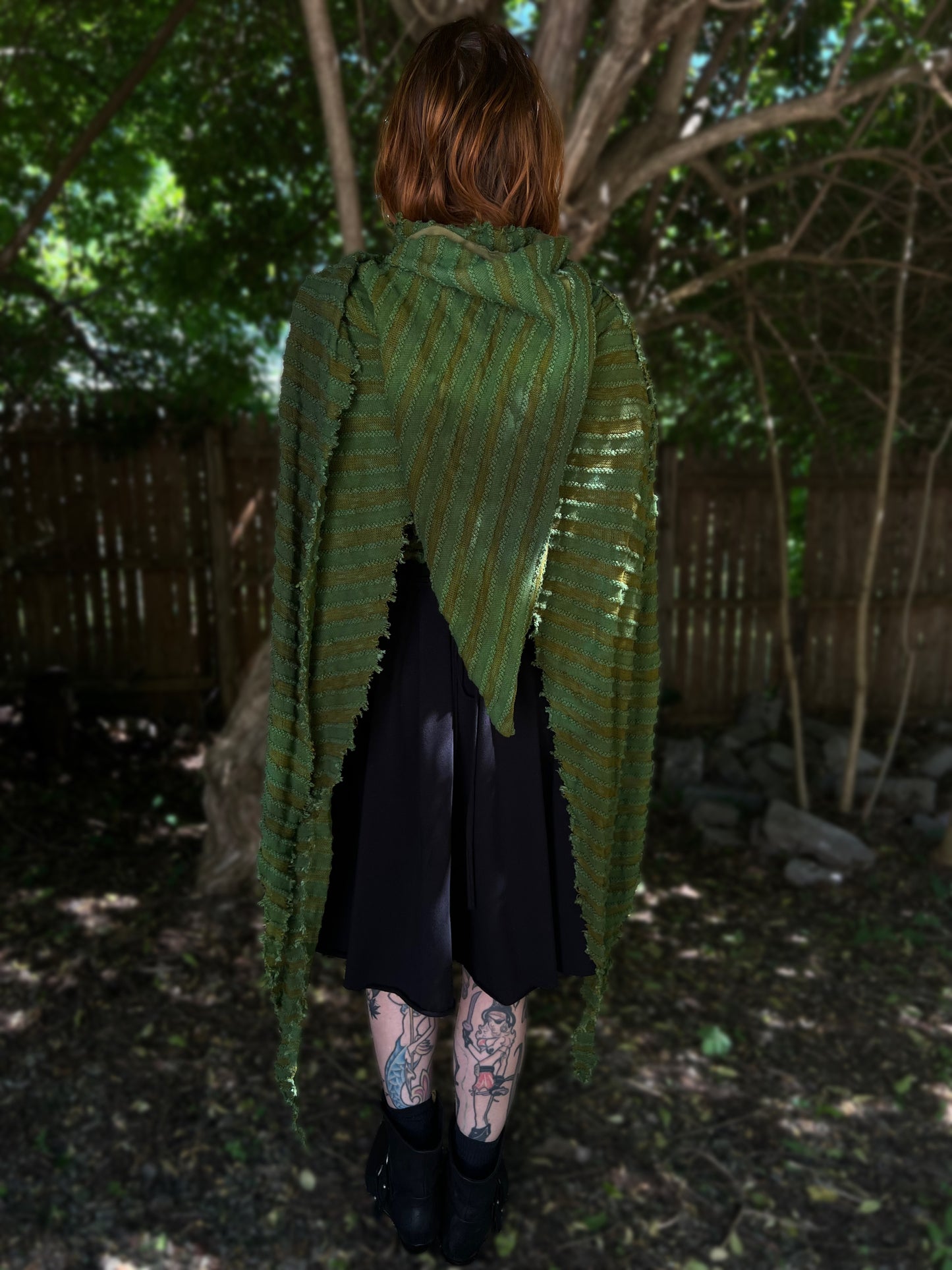Lore Hooded Shawl Taxus colorway