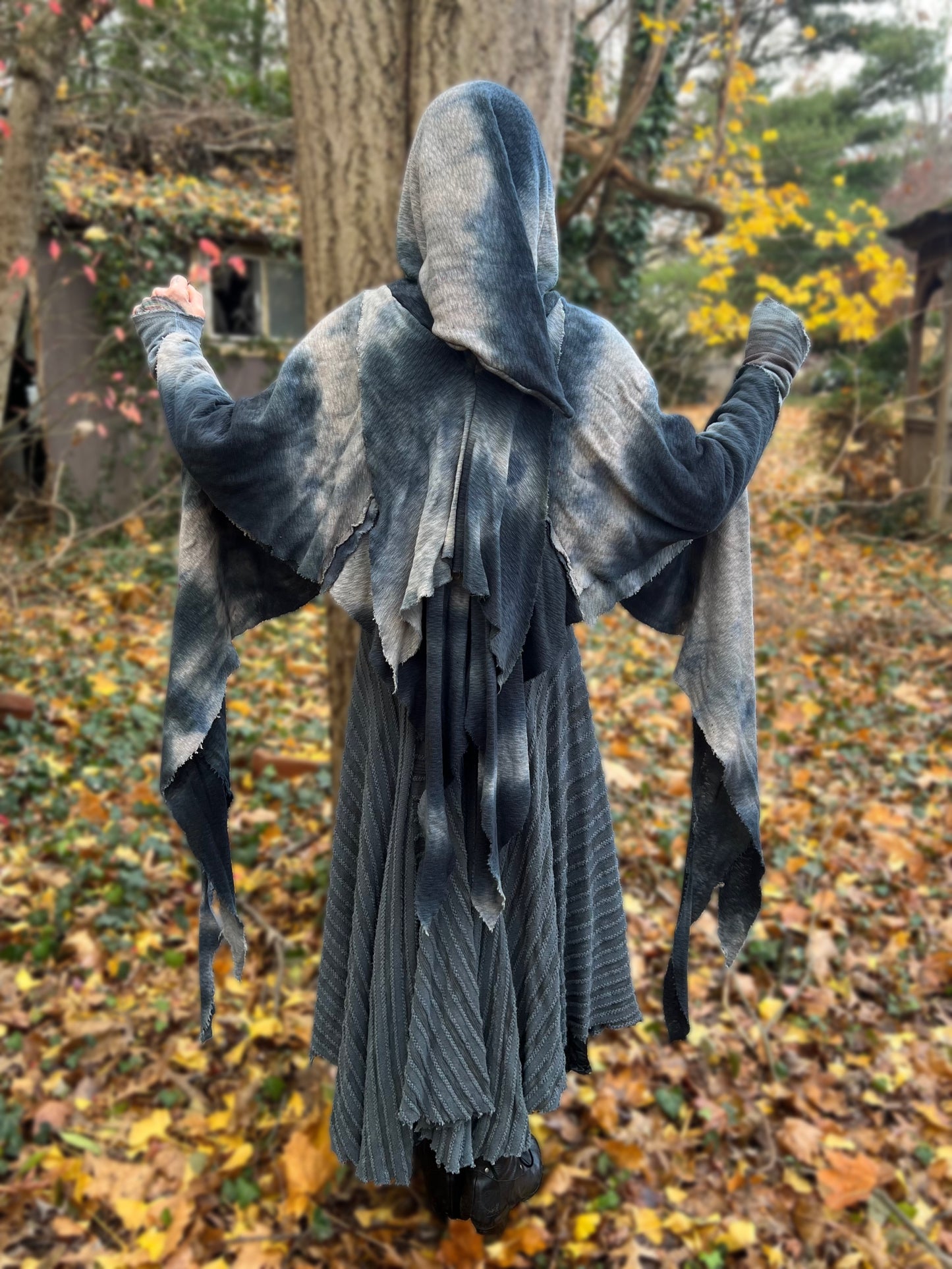 Lore Hooded Shawl Ocracoke  colorway OOAK