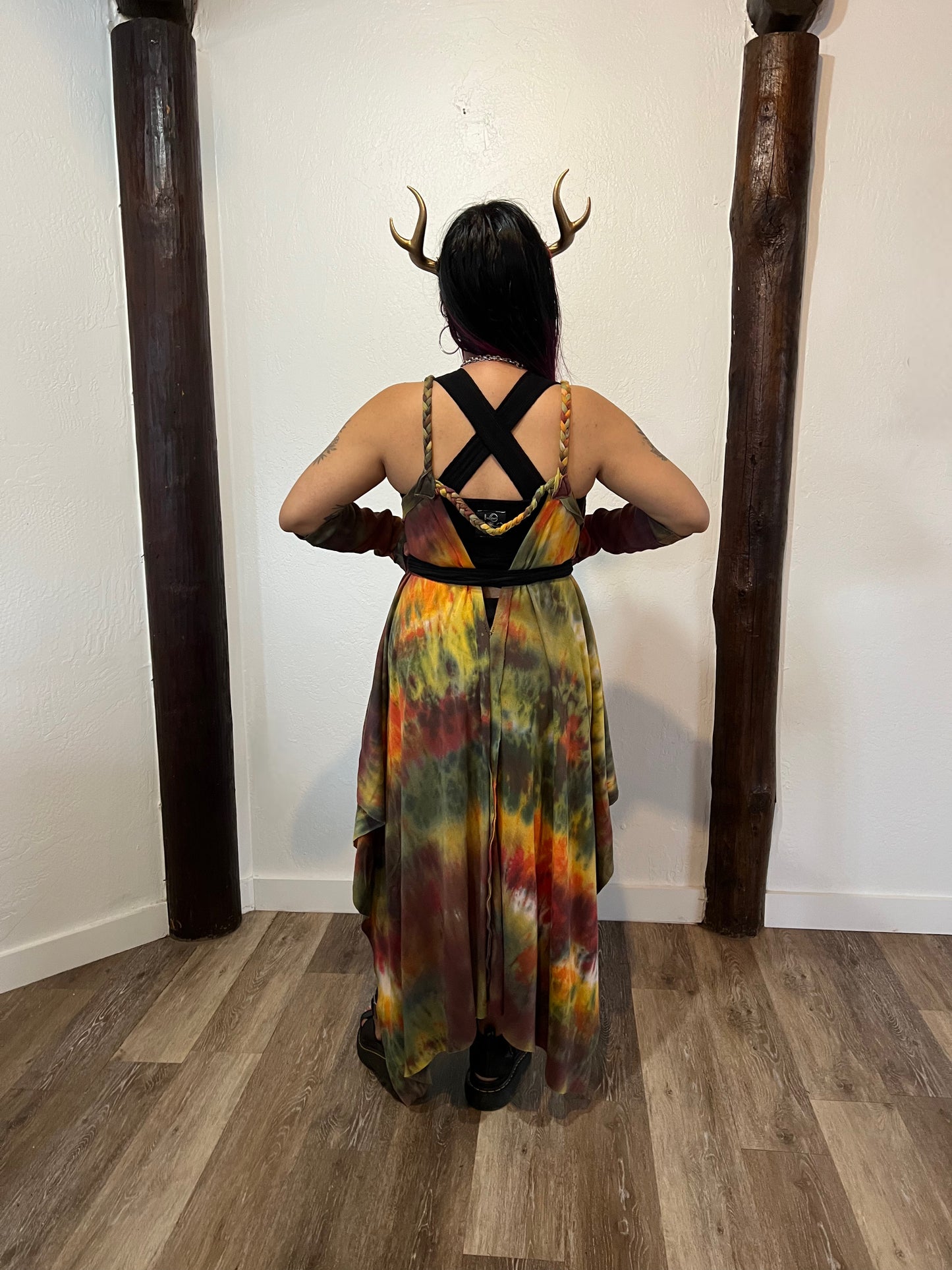 Adventuring Dress with Arm Warmers Samhain colorway