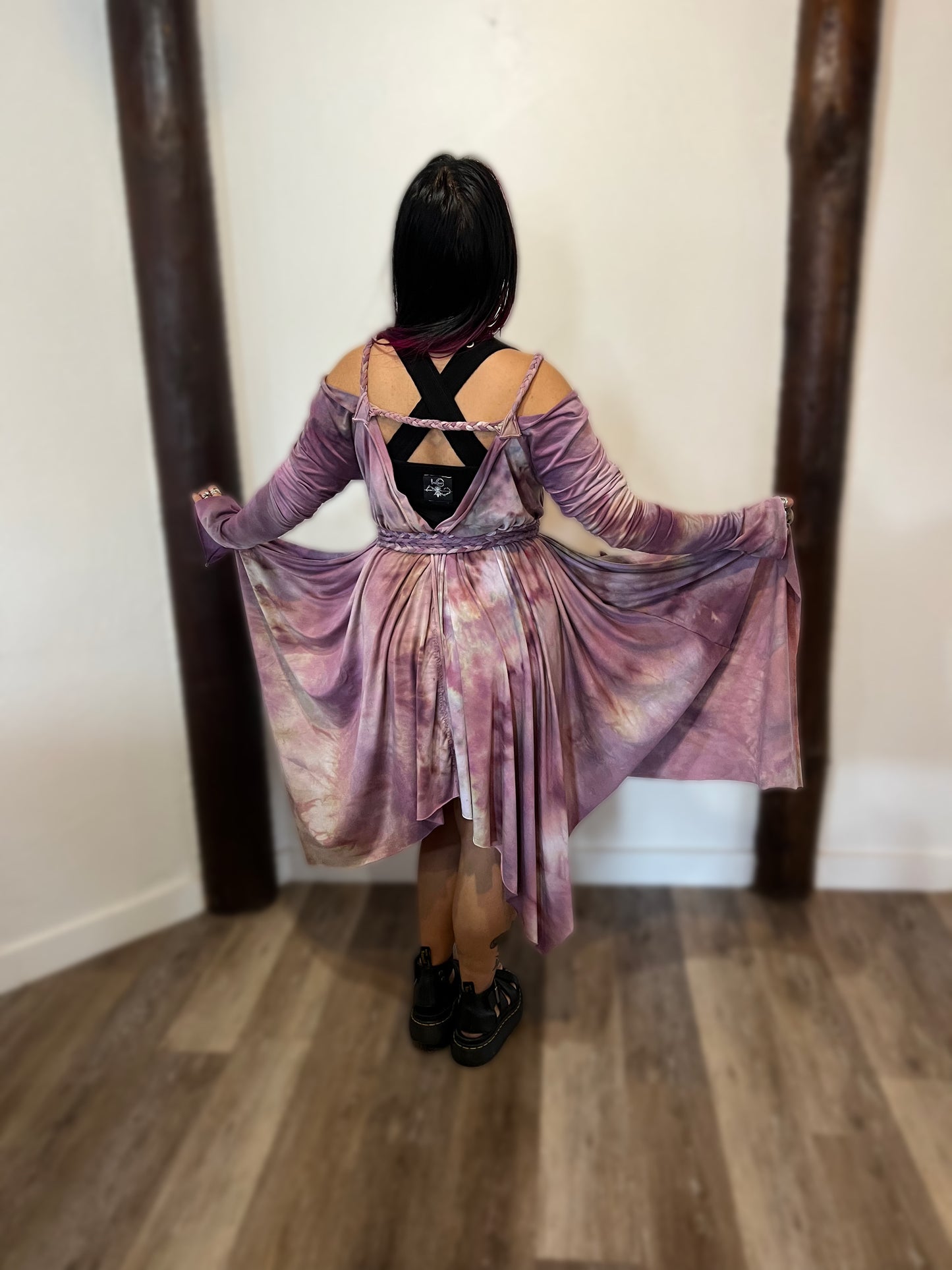 Adventuring Dress  Bell Sleeve Edition with Armwarmers Coquina colorway