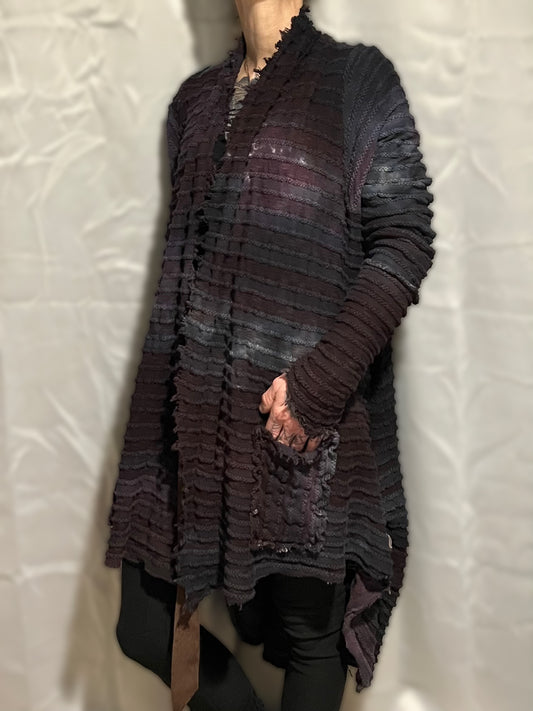 Blackwater Cardigan Stripe Sweater Knit OOAK