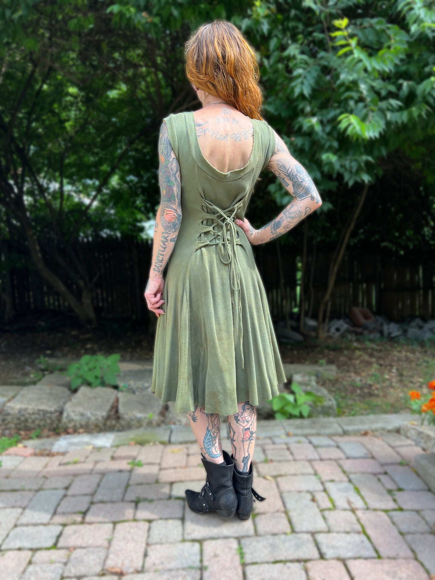 Dorian Dress Sleeveless Verdigris colorway