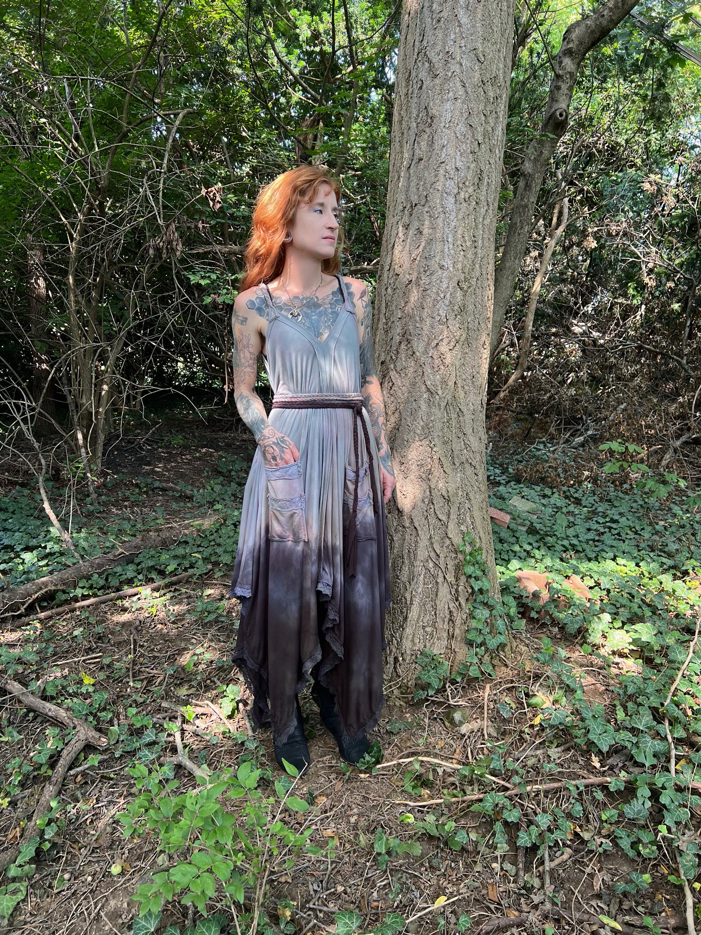 Adventuring Dress Tencel with FULL lace trim OOAK