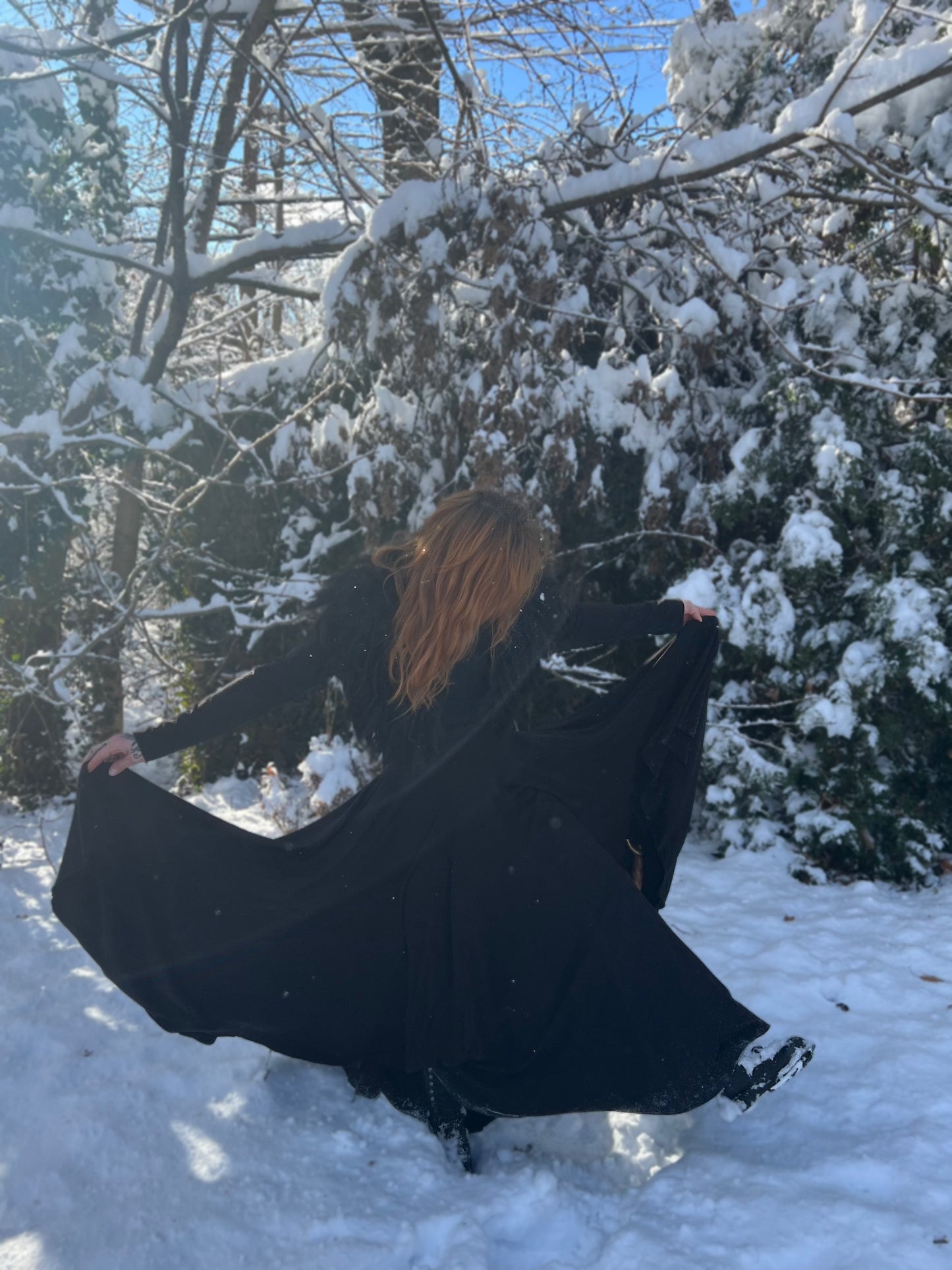 Danse Macabre Maxi Skirt Jet Black PREORDER