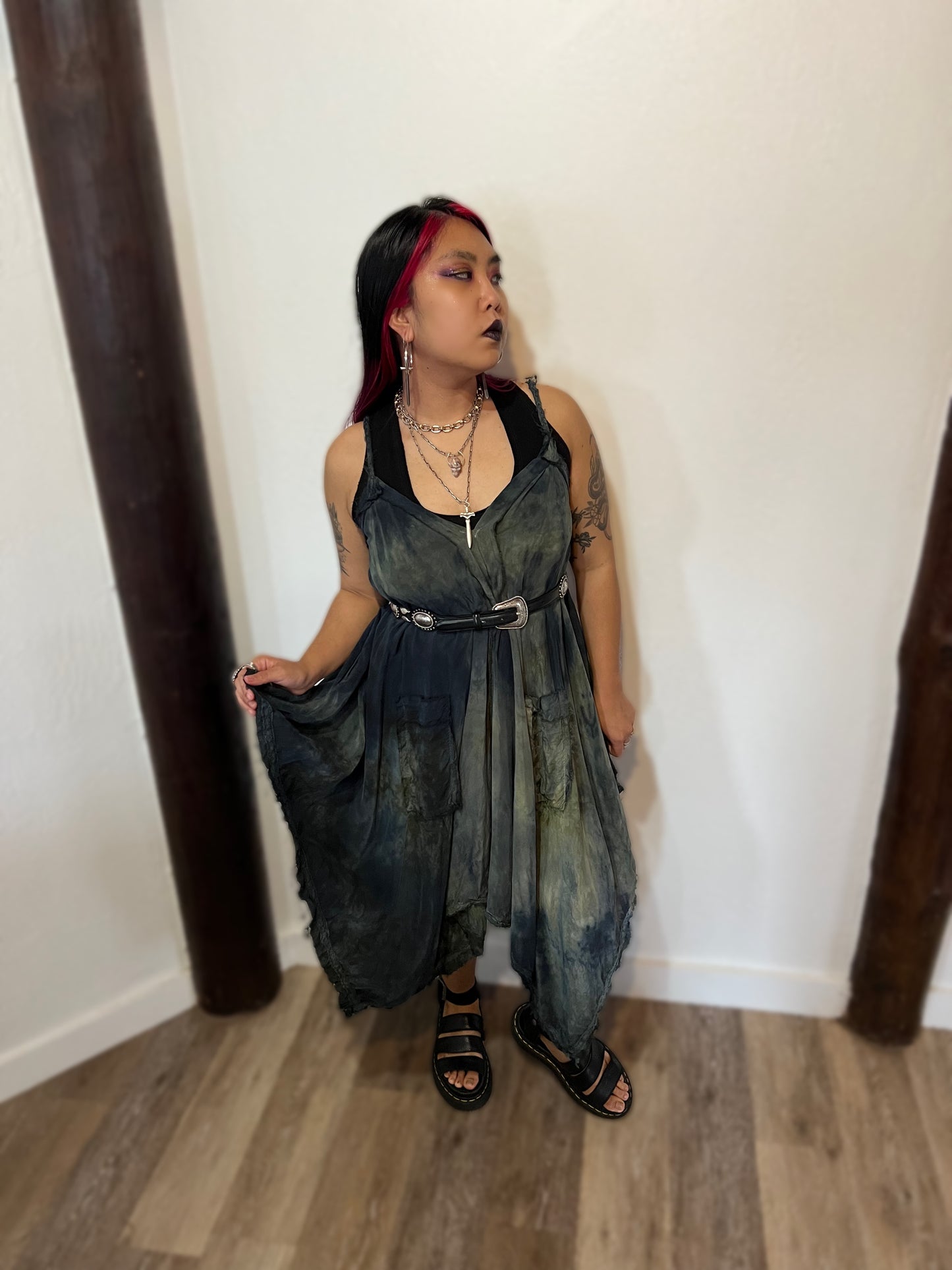 Adventuring Dress Cupro Lace Moon Snail colorway