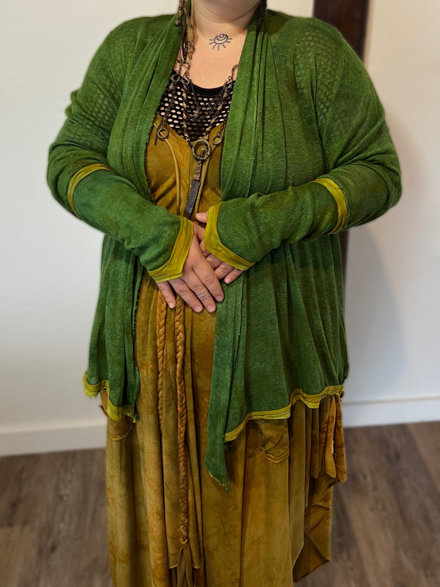 Blackwater cardigan Linen Myrtle colorway OOAK