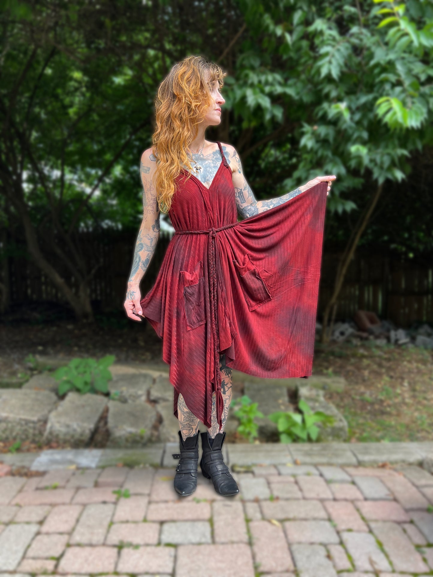 Adventuring Dress Bonfire colorway