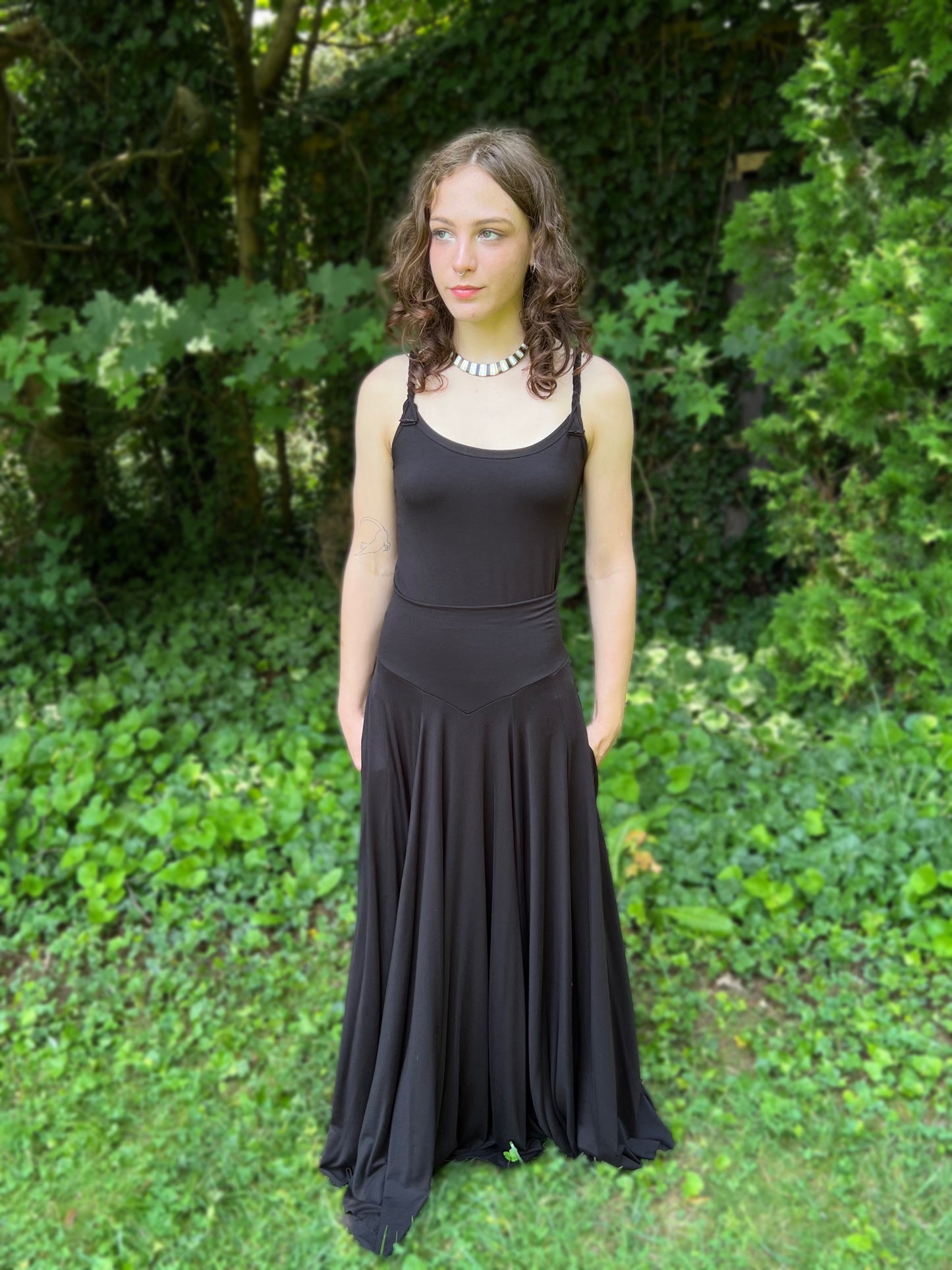 Danse Macabre Maxi Skirt Jet Black PREORDER