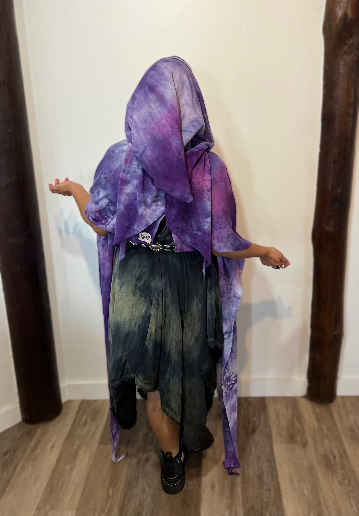 Lore Hooded Shawl Mercenaria  colorway OOAK