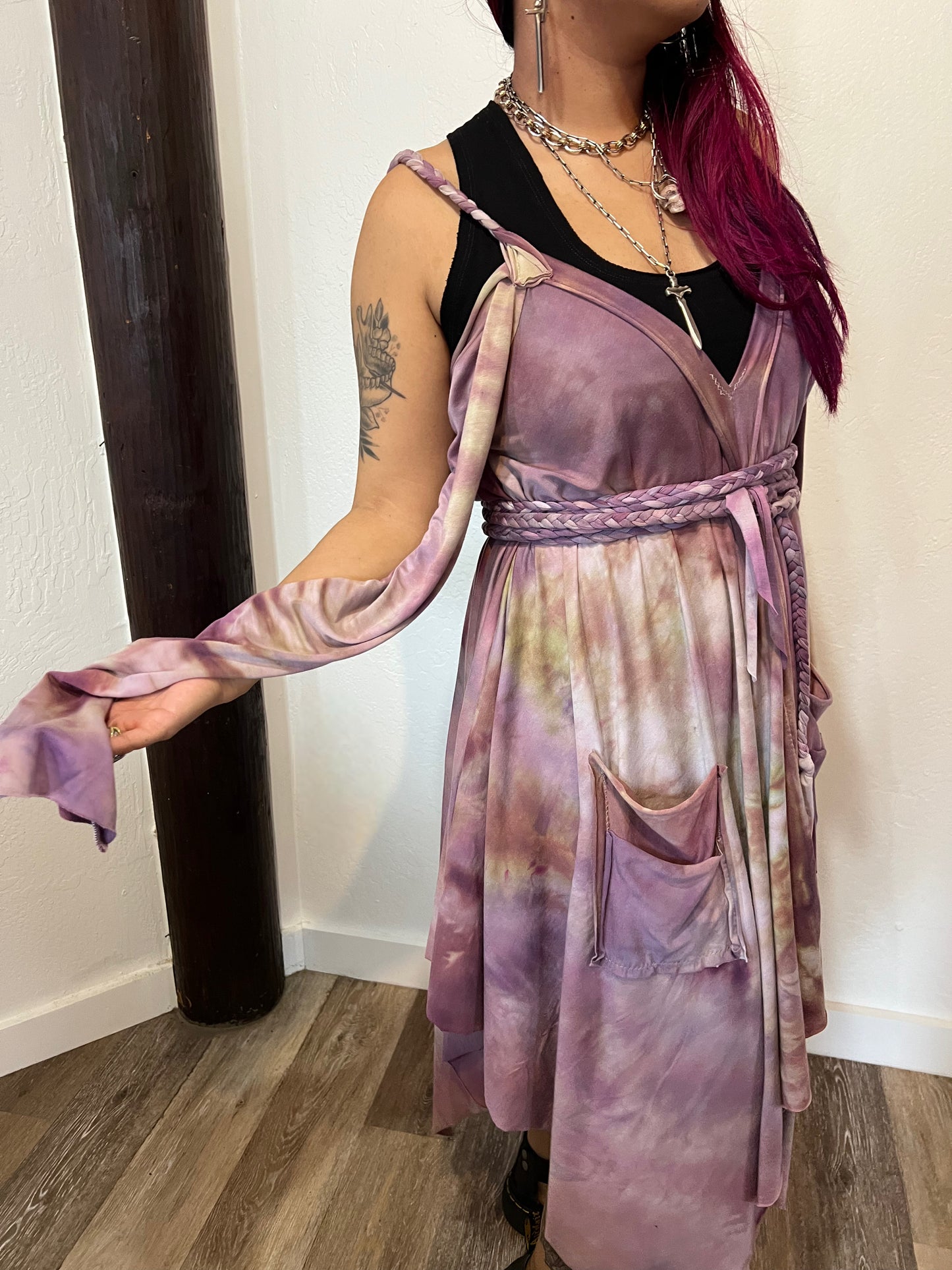 Adventuring Dress  Bell Sleeve Edition with Armwarmers Coquina colorway