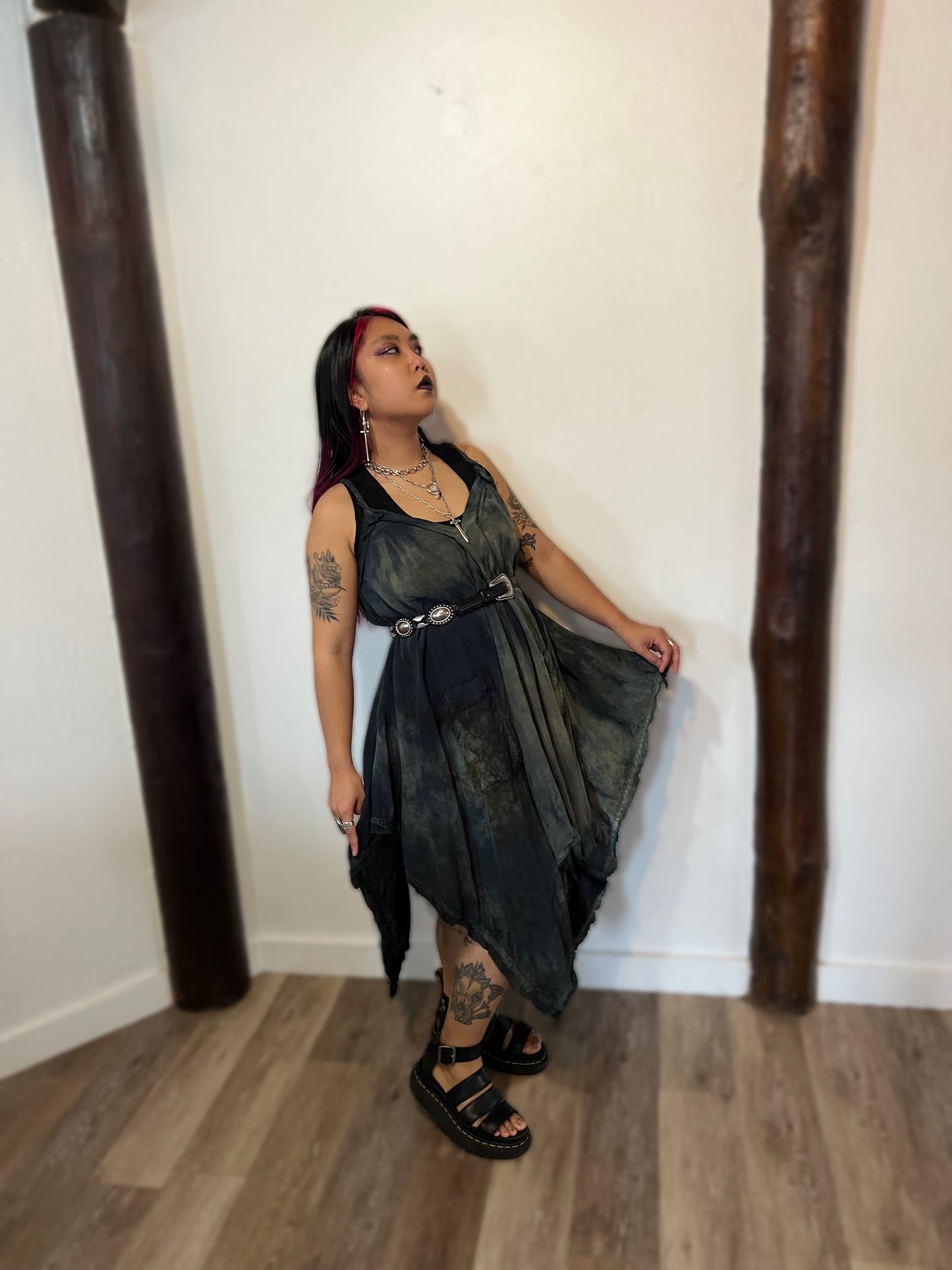 Adventuring Dress Cupro Lace Moon Snail colorway