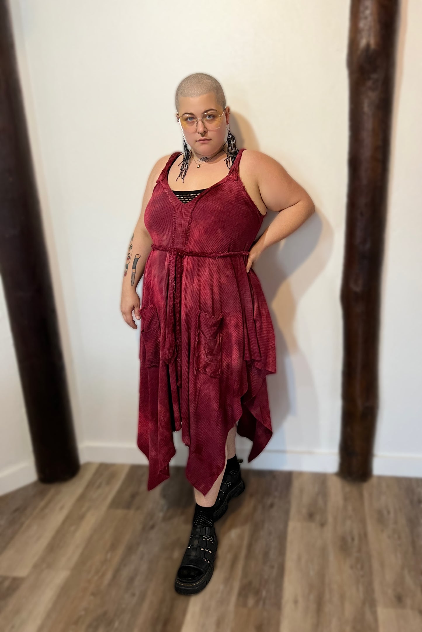 Adventuring Dress Waffle Puccoon colorway