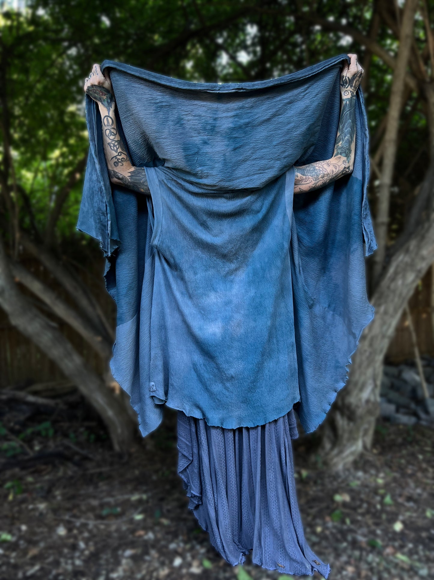 Your Favorite NPC Cloak Cropped Moody Blue