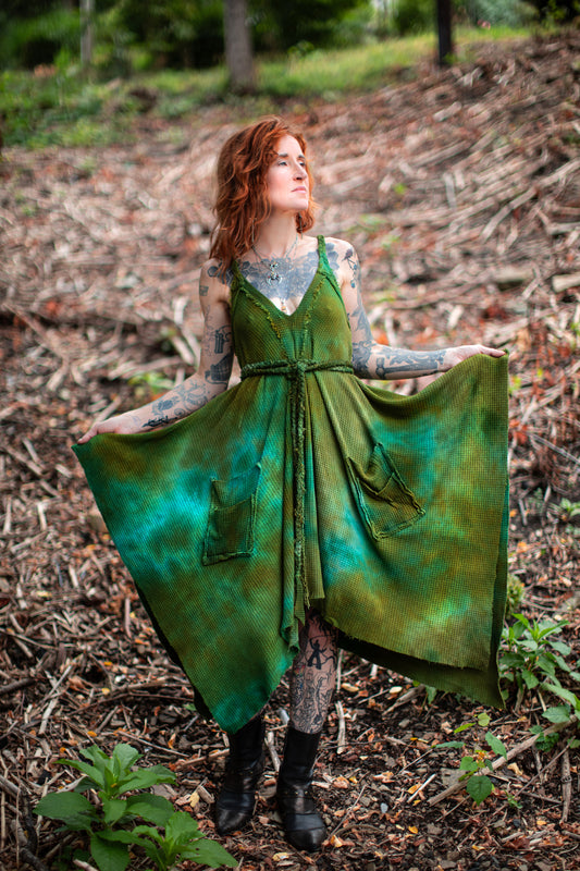 Adventuring Dress Waffle Knit Hedera colorway