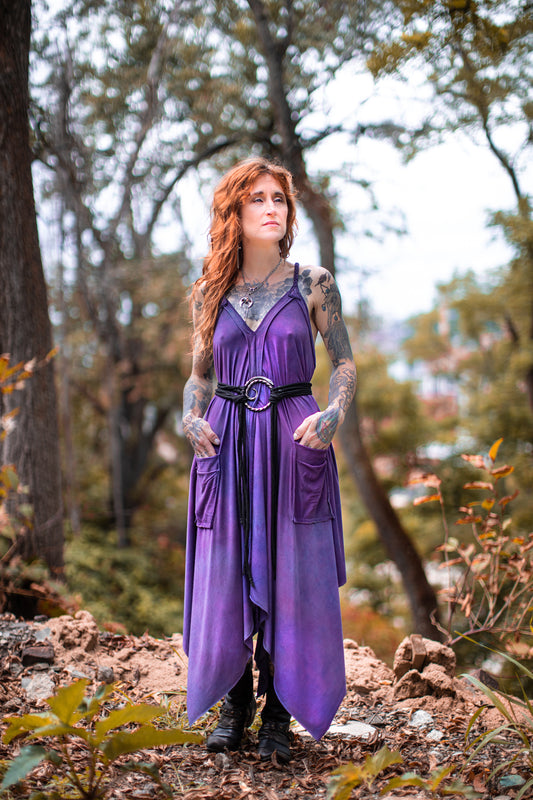 Adventuring Dress Tencel Violet colorway