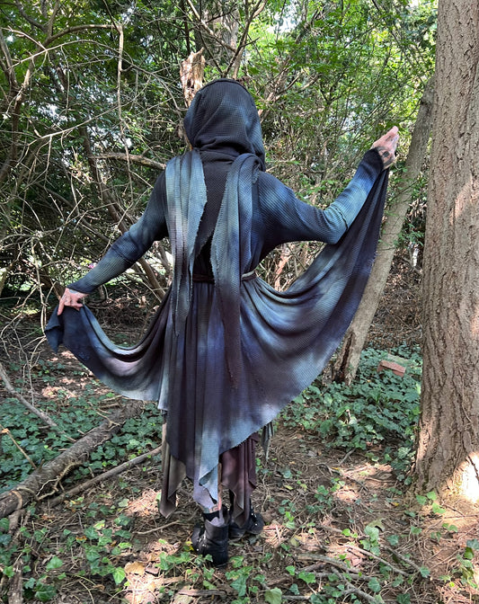 Traveler’s Cloak Waffle Knit Feldspar colorway CROPPED