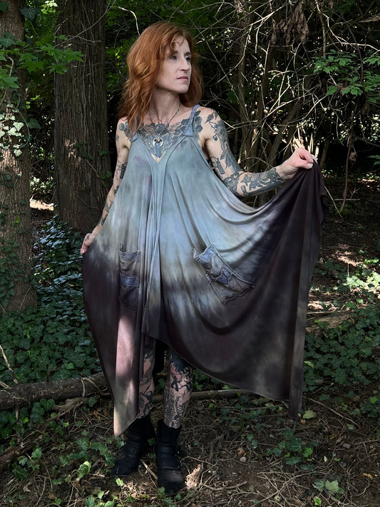 Adventuring Dress Tencel and Lace Bone Maiden colorway