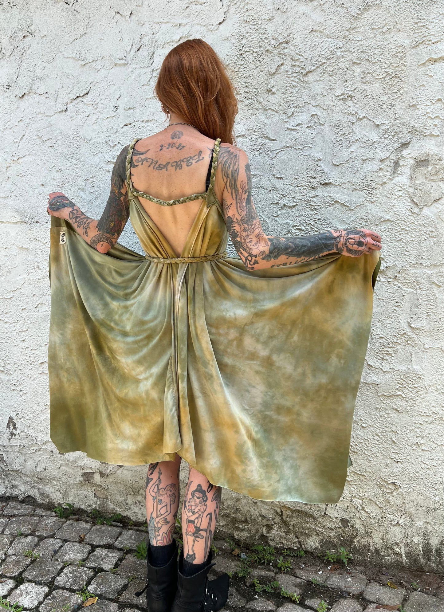 Adventuring Dress Tencel Woodbine colorway