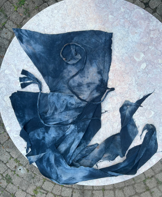 Lore Hooded Shawl Cupro Slate Colorway OOAK