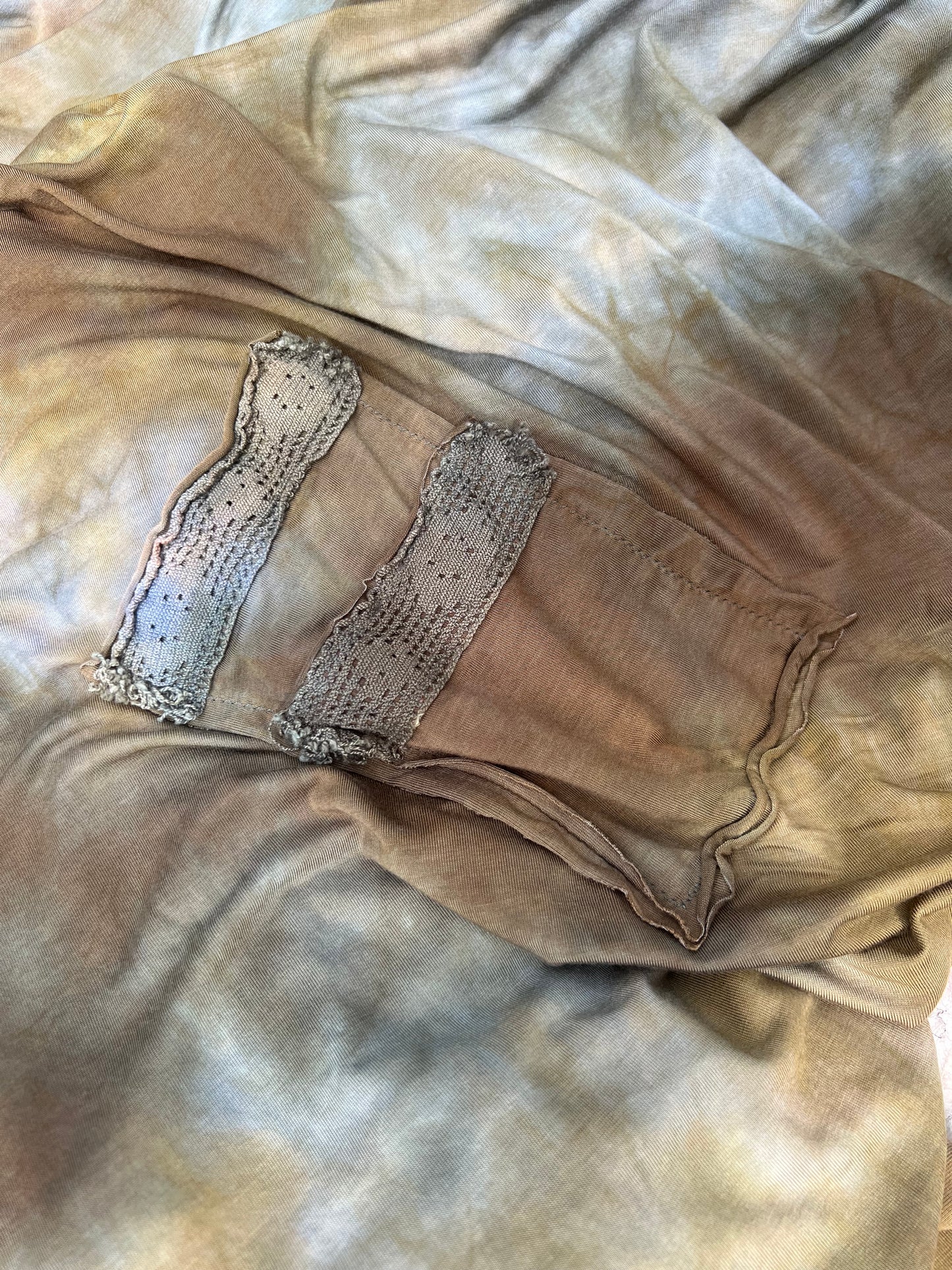 Adventuring Dress Tencel and Lace Riverbank colorway