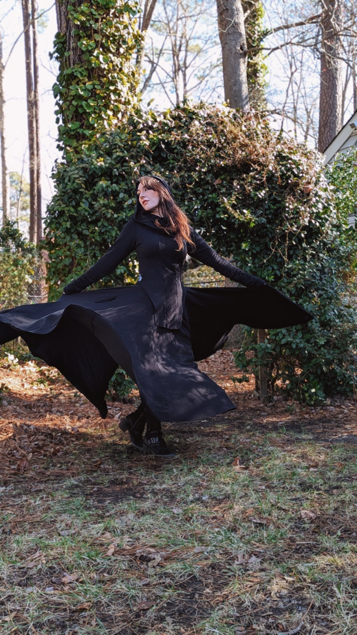 Danse Macabre Maxi Skirt Jet Black PREORDER